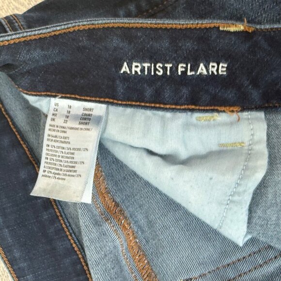 American Eagle Artist Flare Jeans Womens 18 Short Blue Stretch Boho Classic - Picture 10 of 15